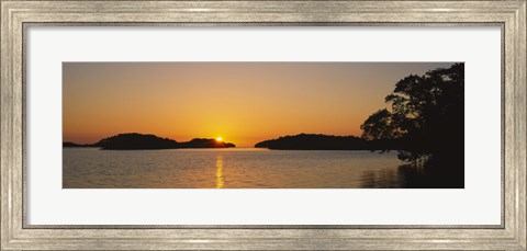 Framed Refection of sun in water, Everglades National Park, Miami, Florida, USA Print
