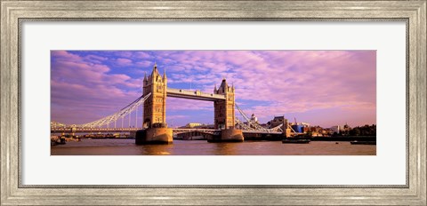 Framed Tower Bridge London England with Purple Sky Print