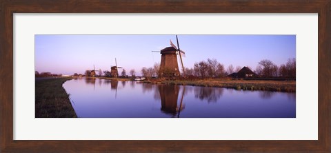Framed Windmills Schemerhorn The Netherlands Print
