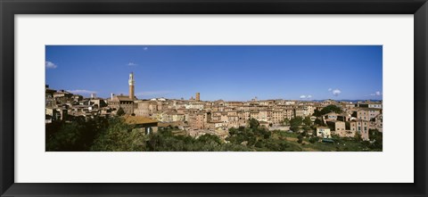 Framed Buildings in a city, Torre Del Mangia, Siena, Tuscany, Italy Print