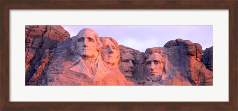 Framed Mount Rushmore, South Dakota (red hue) Print