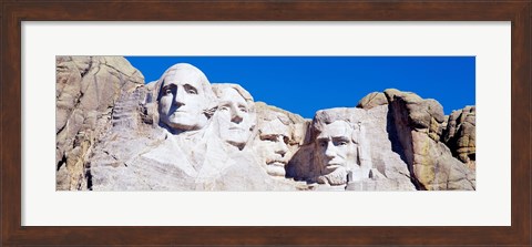 Framed Mount Rushmore, South Dakota (white) Print