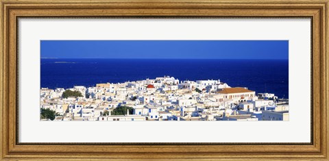 Framed Mykonos, Greece with Bright Blue Water &amp; Sky Print