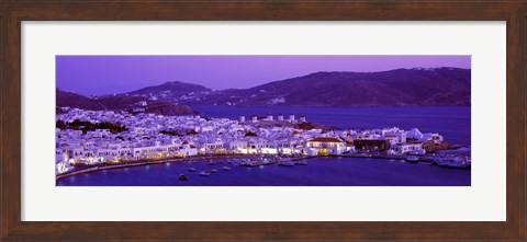 Framed Mykonos at Dusk, Greece Print