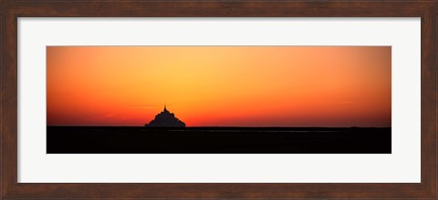 Framed Sunset at Mont Saint Michel Normandy France Print