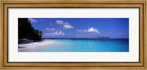 Framed Tropical Beach Ihru Maldives Print