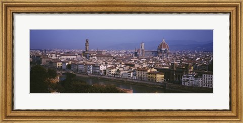 Framed High angle view of a cityscape, Florence, Tuscany, Italy Print