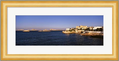 Framed Buildings at the waterfront, Marseille, France Print