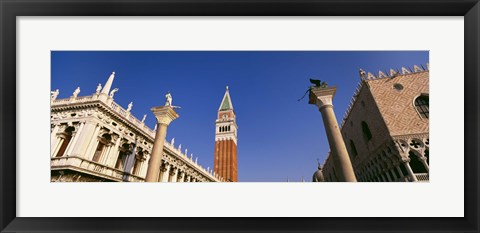 Framed Low angle view of a bell tower, St. Mark&#39;s Square, Venice, Italy Print
