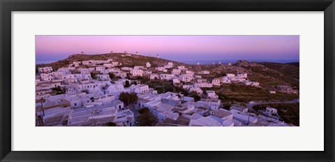Framed High angle view of buildings on a landscape, Amorgos, Cyclades Islands, Greece Print