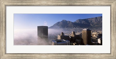 Framed Cape Town and Table Mountain Through the Fog, South Africa Print