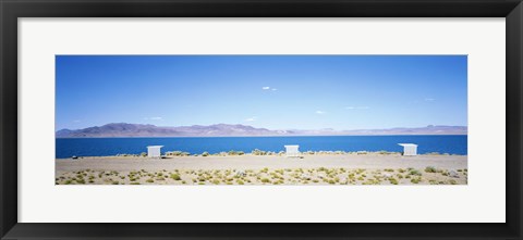 Framed Blue sky over a lake, Pyramid Lake, Nevada Print