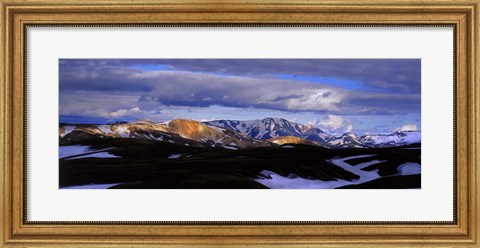 Framed Clouds over snowcapped mountains, Fjallabak, Central Highlands, Iceland Print
