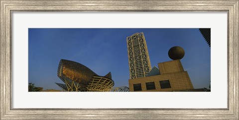 Framed Low angle view of a building, Olympic Port, Golden Whale, Barcelona, Catalonia, Spain Print