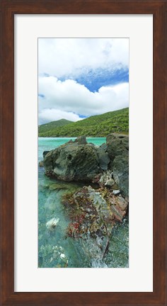 Framed Rocks in the sea, Jumbie Bay, St John, US Virgin Islands Print