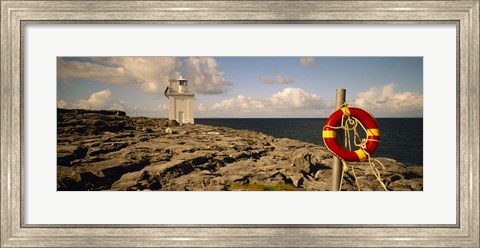 Framed Lighthouse on a landscape, Blackhead Lighthouse, The Burren, County Clare, Republic Of Ireland Print