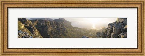 Framed High angle view of a coastline, Camps Bay, Table Mountain, Cape Town, South Africa Print