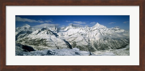 Framed Mountains covered with snow, Matterhorn, Switzerland Print