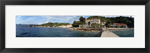 Framed Pier in the sea, Adriatic Sea, Lopud Island, Dubrovnik, Croatia Print