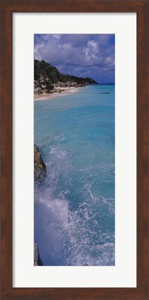 Framed Waves breaking on rocks, Bermuda Print