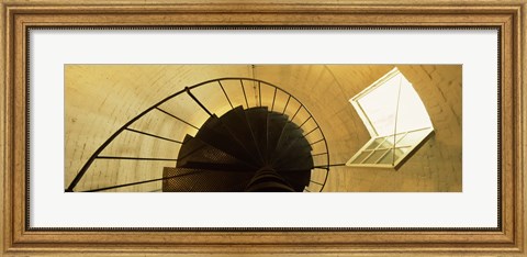 Framed Low angle view of a spiral staircase of a lighthouse, Key West lighthouse, Key West, Florida, USA Print