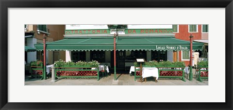 Framed Facade of a restaurant, Burano, Venice, Veneto, Italy Print
