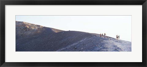 Framed Group of people on a mountain, Vulcano, Aeolian Islands, Italy Print