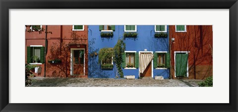 Framed Facade of houses, Burano, Veneto, Italy Print
