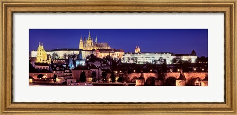 Framed Charles Bridge, Hradcany Castle, St. Vitus Cathedral, Prague, Czech Republic Print