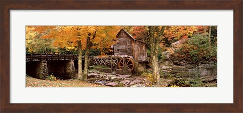 Framed Power station in a forest, Glade Creek Grist Mill, Babcock State Park, West Virginia, USA Print