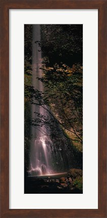 Framed Waterfall in a forest, Columbia Gorge, Oregon, USA Print