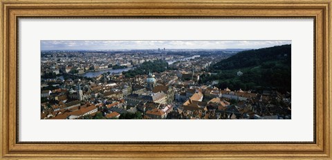 Framed Aerial view of Prague, Czech Republic Print
