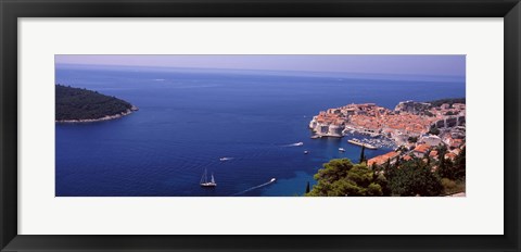 Framed Buildings at the waterfront, Dubrovnik, Dalmatia, Croatia Print