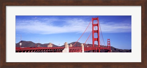 Framed Red suspension bridge, Golden Gate Bridge, San Francisco Bay, San Francisco, California, USA Print