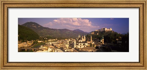 Framed High angle view of a city, Salzburg, Austria Print