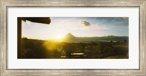 Framed Volcano in a forest, Arenal Volcano, Alajuela Province, Costa Rica Print