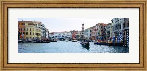 Framed Buildings at the waterfront, Rialto Bridge, Grand Canal, Venice, Veneto, Italy Print