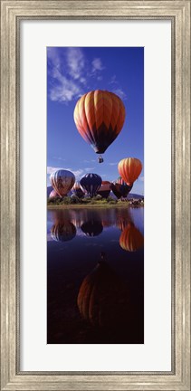 Framed Reflection of Hot Air Balloons, Hot Air Balloon Rodeo, Steamboat Springs, Routt County, Colorado, USA Print