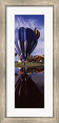 Framed Big Blue Balloon, Hot Air Balloon Rodeo, Steamboat Springs, Routt County, Colorado, USA Print