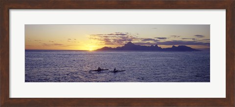Framed Sea at sunset, Moorea, Tahiti, Society Islands, French Polynesia Print