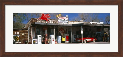Framed Store with a gas station on the roadside, Route 66, Hackberry, Arizona Print