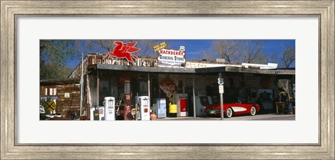 Framed Store with a gas station on the roadside, Route 66, Hackberry, Arizona Print