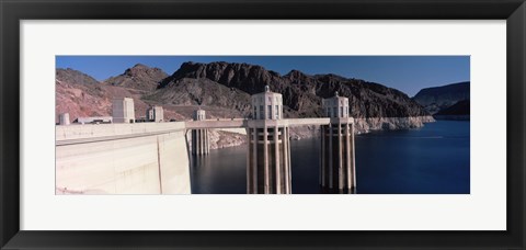 Framed Dam on the river, Hoover Dam, Colorado River, Arizona, USA Print