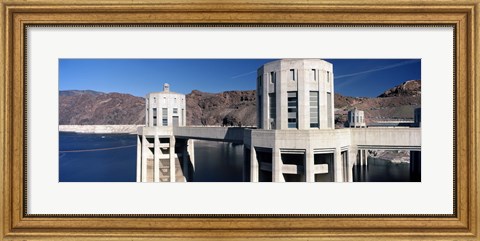 Framed Dam on a river, Hoover Dam, Colorado River, Arizona-Nevada, USA Print