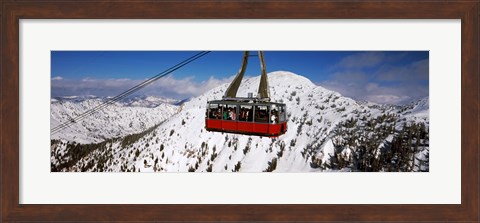 Framed Overhead cable car in a ski resort, Snowbird Ski Resort, Utah Print