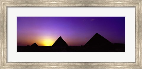Framed Giza at dusk, Egypt Print