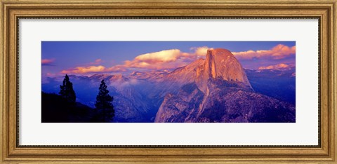 Framed Sunlight falling on a mountain, Half Dome, Yosemite Valley, Yosemite National Park, California, USA Print