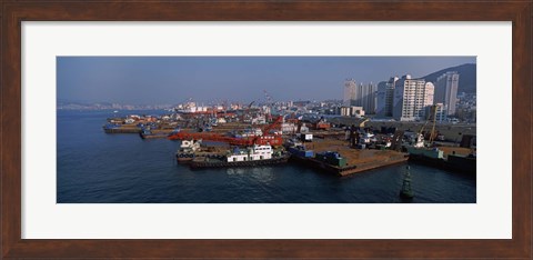 Framed Buildings at the waterfront, Busan, South Korea Print