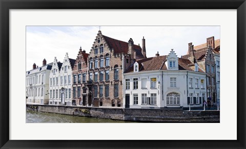 Framed Houses along a canal, Bruges, West Flanders, Belgium Print