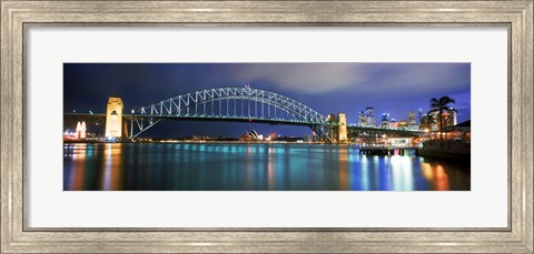 Framed Sydney Harbour Bridge with the Sydney Opera House in the background, Sydney Harbor, Sydney, New South Wales, Australia Print